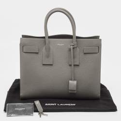Pre Owned Saint Laurent Grey Leather Small Classic Sac De Jour Tote