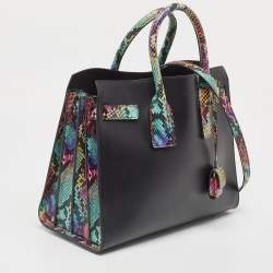 Saint Laurent Multicolor Python and Leather Small Classic Sac De Jour Tote
