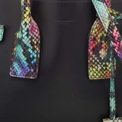 Saint Laurent Multicolor Python and Leather Small Classic Sac De Jour Tote