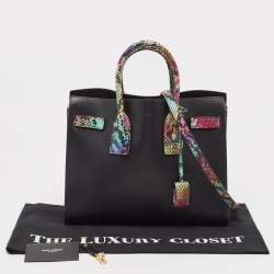 Saint Laurent Multicolor Python and Leather Small Classic Sac De Jour Tote