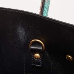 Saint Laurent Multicolor Python and Leather Small Classic Sac De Jour Tote