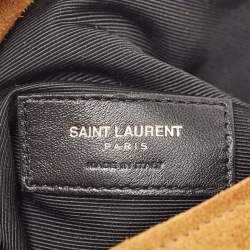 Pre Owned Saint Laurent Brown Suede and Leather Tassle Fringe Bucket Bag