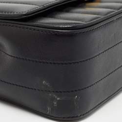 Saint Laurent Black Quilted Leather Medium Vicky Shoulder Bag