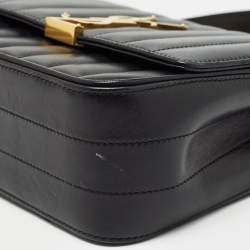 Saint Laurent Black Quilted Leather Medium Vicky Shoulder Bag