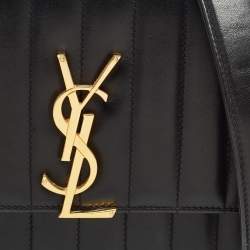Saint Laurent Black Quilted Leather Medium Vicky Shoulder Bag
