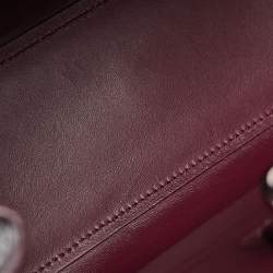 Pre Owned Saint Laurent Burgundy Croc Embossed Leather Nano Classic Sac De Jour Tote