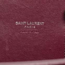 Pre Owned Saint Laurent Burgundy Croc Embossed Leather Nano Classic Sac De Jour Tote