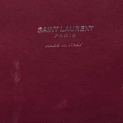 Pre Owned Saint Laurent Burgundy Croc Embossed Leather Nano Classic Sac De Jour Tote