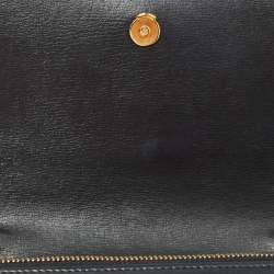 Saint Laurent Black Leather Sunset Chain Wallet