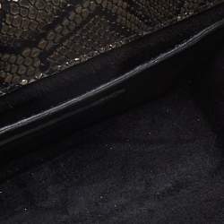 Saint Laurent Black/Gold Python Embossed Leather Small Kate Wallet on Chain