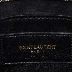 Saint Laurent Black/Gold Python Embossed Leather Small Kate Wallet on Chain