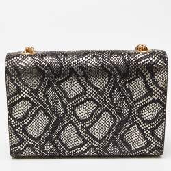 Saint Laurent Black/Gold Python Embossed Leather Small Kate Wallet on Chain