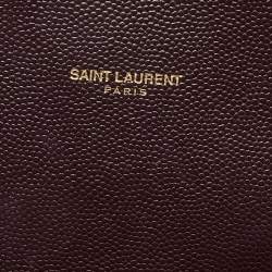 Pre Owned Saint Laurent Burgundy Matelassé Leather Large Monogram Envelope Shoulder Bag
