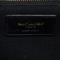 Pre Owned Saint Laurent Burgundy Matelassé Leather Large Monogram Envelope Shoulder Bag