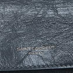 Saint Laurent Grey Crinkled Leather Medium Niki Shoulder Bag