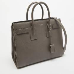 Pre Owned Saint Laurent Taupe Leather Small Classic Sac De Jour Tote
