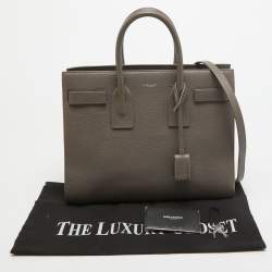 Pre Owned Saint Laurent Taupe Leather Small Classic Sac De Jour Tote