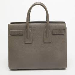 Pre Owned Saint Laurent Taupe Leather Small Classic Sac De Jour Tote