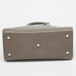 Pre Owned Saint Laurent Taupe Leather Small Classic Sac De Jour Tote