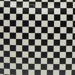 Pre Owned Saint Laurent Black/White Checkered Print Leather Clutch