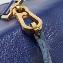 Pre Owned Saint Laurent Indigo Blue Leather Medium Muse Two Bag