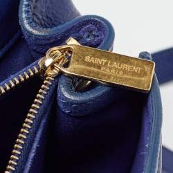 Pre Owned Saint Laurent Indigo Blue Leather Medium Muse Two Bag