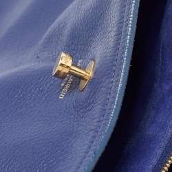 Pre Owned Saint Laurent Indigo Blue Leather Medium Muse Two Bag