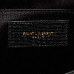 Pre Owned Saint Laurent Black Leather Y-Ligne Clutch