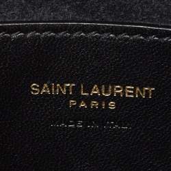 Pre Owned Saint Laurent Black Leather Mini LE 5 À 7 Shoulder Bag