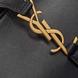 Pre Owned Saint Laurent Black Leather Mini LE 5 À 7 Shoulder Bag