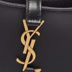 Pre Owned Saint Laurent Black Leather Mini LE 5 À 7 Shoulder Bag