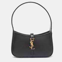 Pre Owned Saint Laurent Black Leather Mini LE 5 À 7 Shoulder Bag