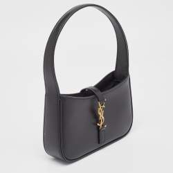 Pre Owned Saint Laurent Black Leather Mini LE 5 À 7 Shoulder Bag