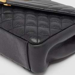 Saint Laurent Black Mix Matelasse Leather Medium Envelope Chain Bag