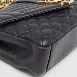 Saint Laurent Black Mix Matelasse Leather Medium Envelope Chain Bag