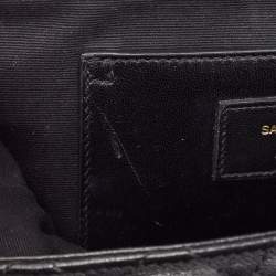 Saint Laurent Black Mix Matelasse Leather Medium Envelope Chain Bag