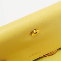 Pre Owned Saint Laurent Yellow Leather Mini Chyc Crossbody Bag