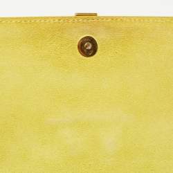 Pre Owned Saint Laurent Yellow Leather Mini Chyc Crossbody Bag