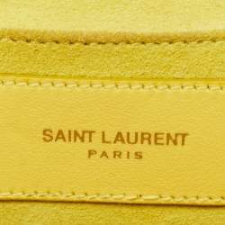 Pre Owned Saint Laurent Yellow Leather Mini Chyc Crossbody Bag