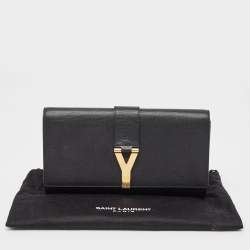 Saint Laurent Black Leather Y Line Clutch