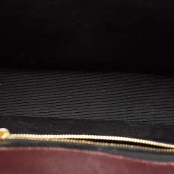 Saint Laurent Burgundy Matelasse Leather Large Monogram Envelope Shoulder Bag