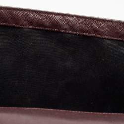 Saint Laurent Burgundy Matelasse Leather Large Monogram Envelope Shoulder Bag