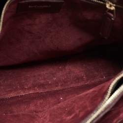 Pre Owned Saint Laurent Dark Burgundy Leather Small Classic Sac De Jour Tote