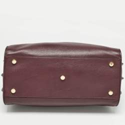 Pre Owned Saint Laurent Dark Burgundy Leather Small Classic Sac De Jour Tote