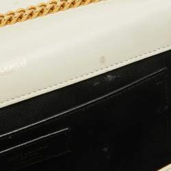 Pre Owned Saint Laurent Cream Leather Medium Kate Star Shoulder Bag