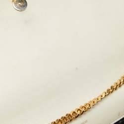 Pre Owned Saint Laurent Cream Leather Medium Kate Star Shoulder Bag