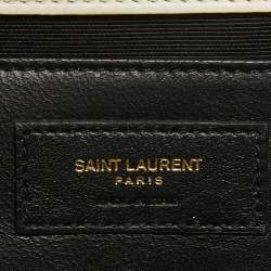 Pre Owned Saint Laurent Cream Leather Medium Kate Star Shoulder Bag