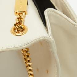 Pre Owned Saint Laurent Cream Leather Medium Kate Star Shoulder Bag