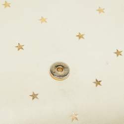 Pre Owned Saint Laurent Cream Leather Medium Kate Star Shoulder Bag