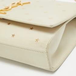 Pre Owned Saint Laurent Cream Leather Medium Kate Star Shoulder Bag